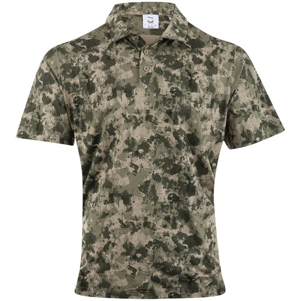 Puma Puma X Volition Camo Polo Shirt - Ice Coffee - Size: L