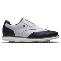 View FootJoy Traditions Wingtip Golf Shoe White/Navy