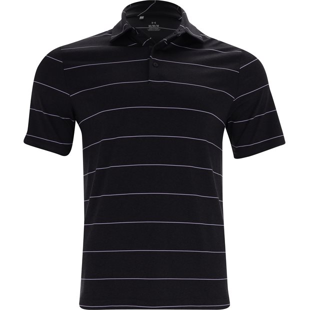 Under Armour UA Playoff Stinger Stripe Polo Shirt - Black Heather - Size: XXL