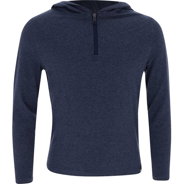 Under Armour UA Youth Aura Heather Hood Junior 1/4 Zip - Marine/Midnight Navy - Size: L