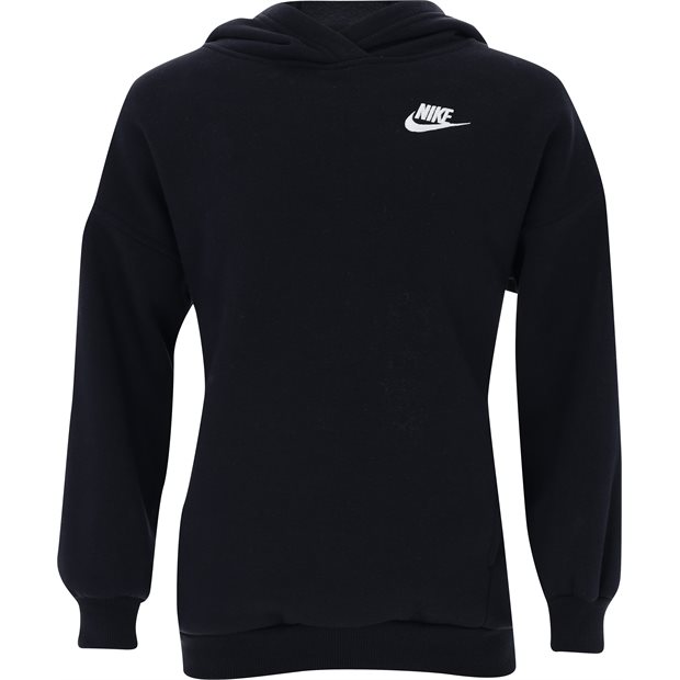 Nike Youth Sportswear Club Fleece Oversized Hoodie Junior Pullover - Black/White - Size: L