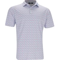 FootJoy Tour Logo Gamer Print Pique Previous Season Apparel Style Polo Shirt - Blue/High Tide/Magenta - Size: S