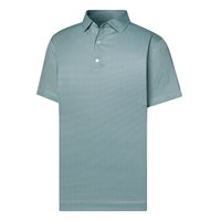 FootJoy Athletic Fit Stellar Print Lisle Previous Season Apparel Style Polo Shirt - Seafoam/White/Navy - Size: XL