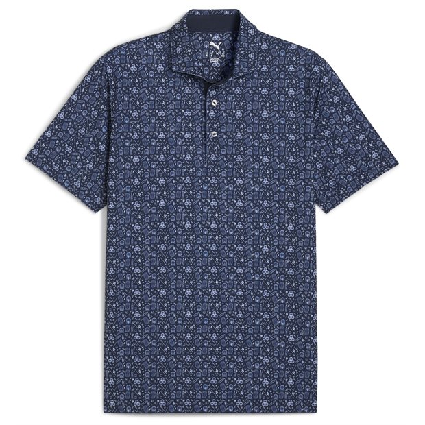 Puma MATTR Port Polo Shirt - White Glow/Deep Navy - Size: M