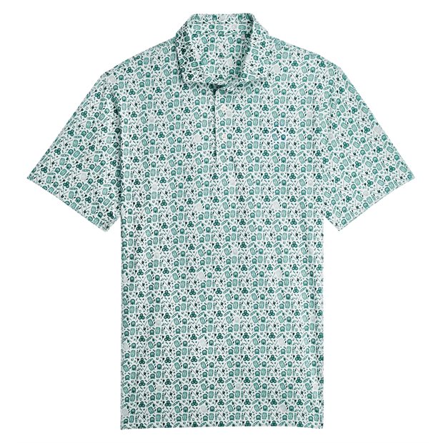 Puma MATTR Port Polo Shirt - Green Terrain/White Glow - Size: XXL