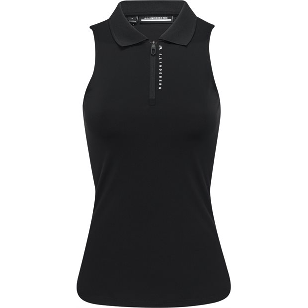 J. Lindeberg Leylo Sleeveless Ladies Polo Shirt - Black - Size: XS