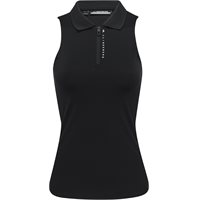 J. Lindeberg Leylo Sleeveless Ladies Polo Shirt - Black - Size: L