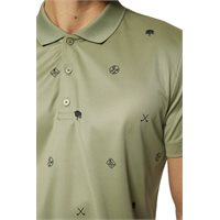 View J. Lindeberg Club House Motif Polo Shirt Olive