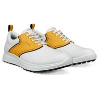 View ECCO Golf S Casual Saddle Spikeless White/Saffron