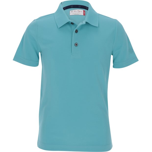 Ben Hogan Youth Mini Ottoman Text Junior Polo Shirt - Blue Curacao - Size: S