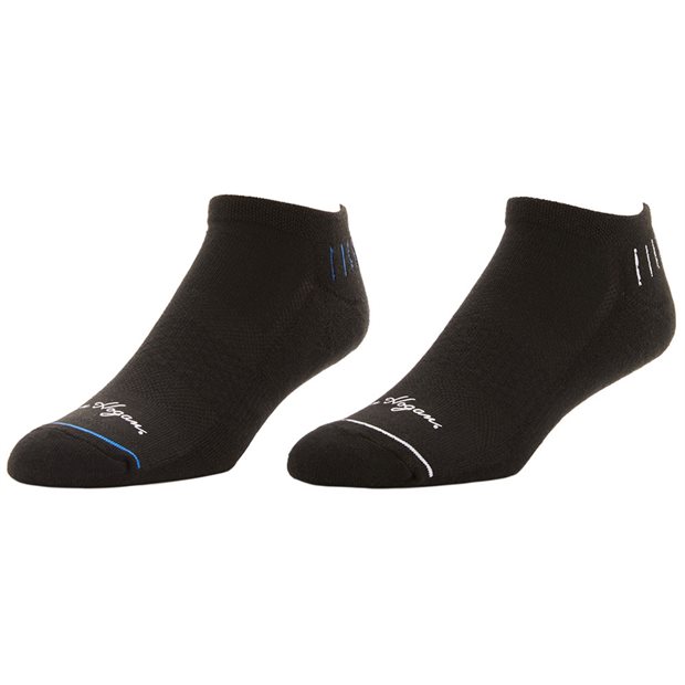 Ben Hogan Low Cut Motion Stripe 2 Pack No Show Socks - Black - Size: 12 - 15