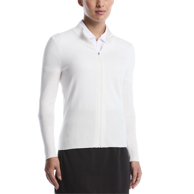 Ben Hogan Fine GG Ladies Full Zip Sweater - Bright White - Size: XS