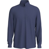 Ben Hogan Youth Small Texture Geo Print 1/4 Zip Junior Jacket - Peacoat - Size: M