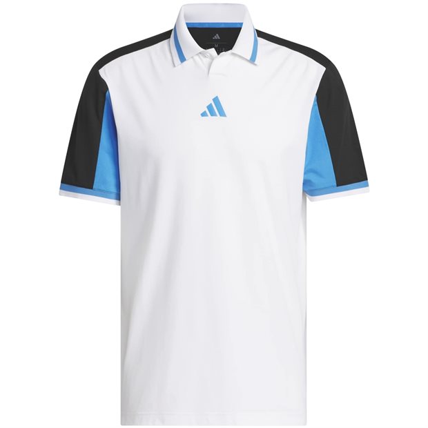Adidas 'Beyond The Course' Vent Twistknit Polo Shirt - White/Black - Size: M