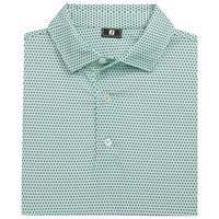 View FootJoy Stellar Print Lisle Shirt Seafoam/White/Navy