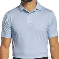 View FootJoy Stellar Print Lisle Shirt White/Light Blue/Pacific