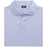 View FootJoy Stellar Print Lisle Shirt White/Light Blue/Pacific