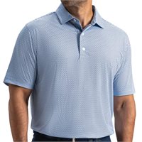 View FootJoy Stellar Print Lisle Shirt Sky/White/Navy