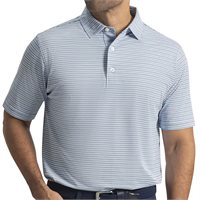 View FootJoy Heather Stripe Pique Previous Season Apparel Style Shirt Coastal Blue Heather/Heather Chambray/White