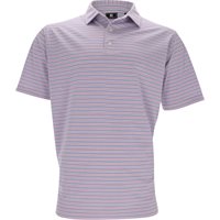 FootJoy Heather Stripe Pique Polo Shirt - Heather Vivid Violet/Heather Pink Pop/White - Size: XXL