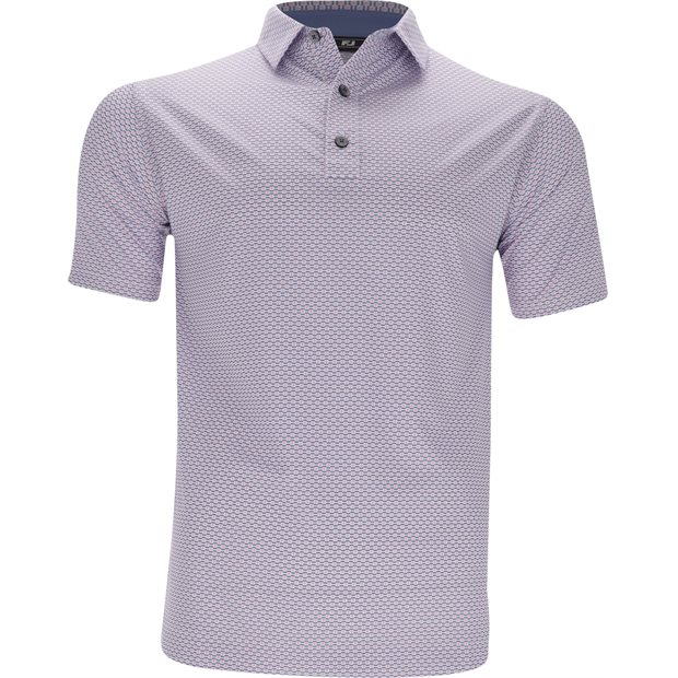 FootJoy Nautical Flag Previous Season Apparel Style Polo Shirt - Pink Pop/Vivid Violet/White - Size: L