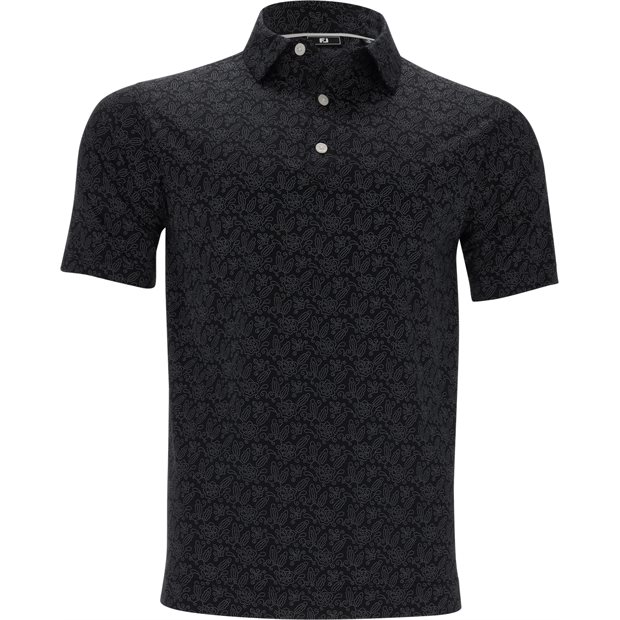 FootJoy Wingtip Floral Previous Season Apparel Style Polo Shirt - Black/White - Size: M