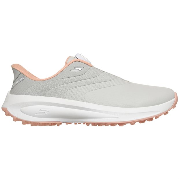 Skechers Flow Twist-Fit Slip Ins Ladies Spikeless Golf Shoes - Light Grey/Pink - Size: 7 M