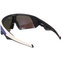 View Oakley Meta Vanguard Sunglasses White Frame/Prizm Sapphire Lens