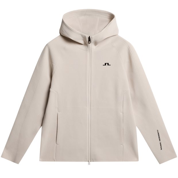 J. Lindeberg Solarcore Knit Full Zip Sweater - Moonbeam - Size: L