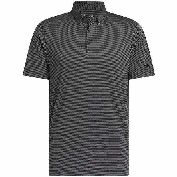 Adidas Ultimate365+ Pencil Stripe ClimaCool Polo Shirt - Carbon/Black - Size: M