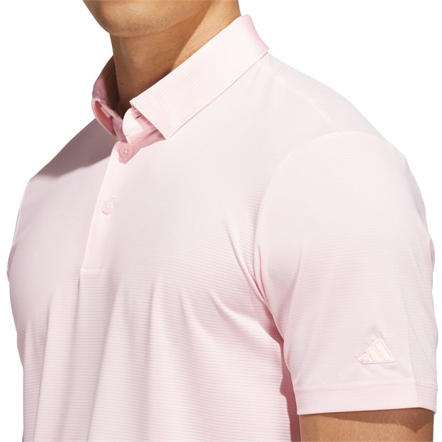 Adidas Ultimate365+ Pencil Stripe ClimaCool Polo Shirt - Distilled Pink/Frozen Turbo - Size: XL