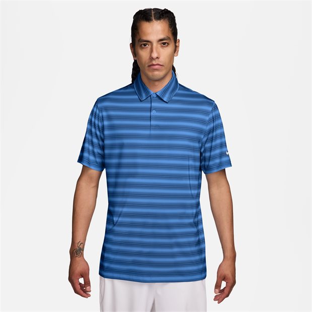 Nike Dri-FIT Velocity Stripe Polo Shirt - Pacific Blue/White - Size: XXL