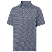 View FootJoy Allover Floral Lisle Athletic Fit Shirt White/Navy