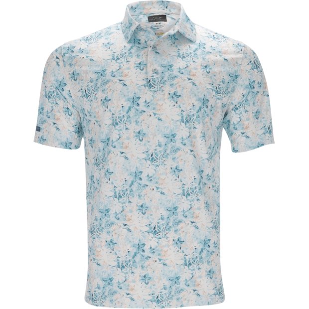 Greg Norman ML75 Tropical Tranquility Polo Shirt - Turquoise Sea - Size: S