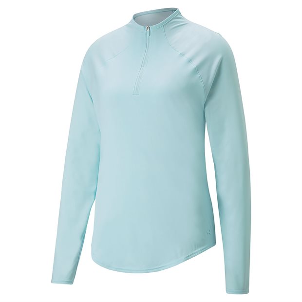 Puma Shine Ladies 1/4 Zip Sweater - Light Aqua - Size: XXL