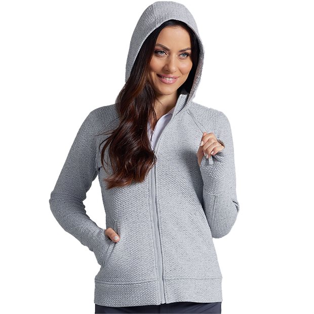 IBKUL Popcorn Stitch Ladies Hoodie - Oxford - Size: XS