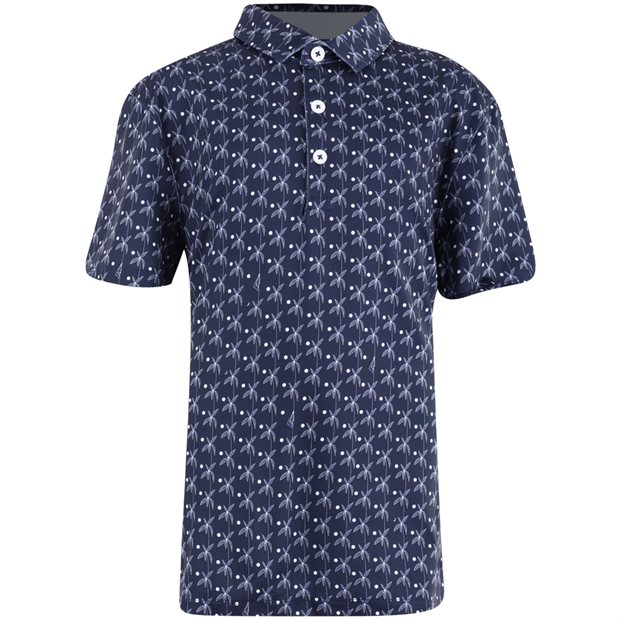 Puma Mattr Palms Junior Polo Shirt - Navy Blazer/White Glow - Size: L