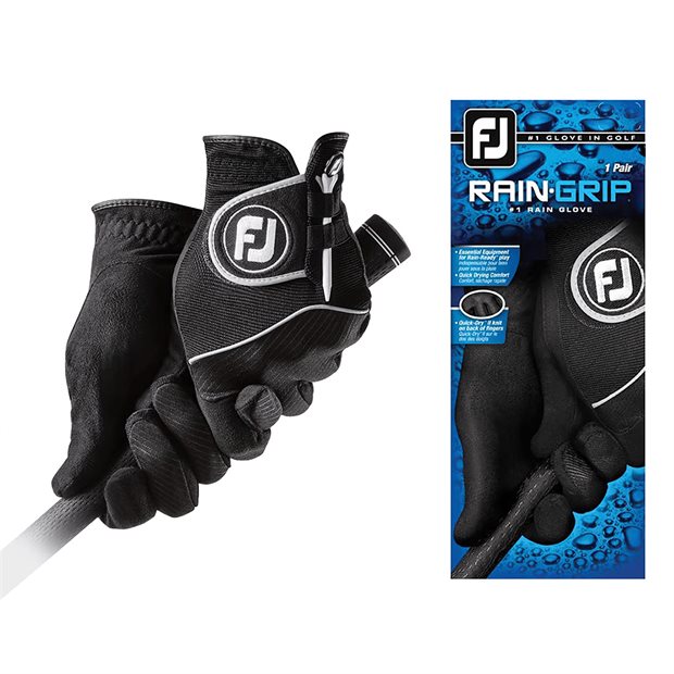 FootJoy Rain Grip Right Golf Glove - Black S Cadet