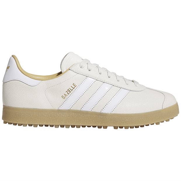 Adidas Gazelle Spikeless Golf Shoes - Chalk White/FTWR White/Gum3 - Size: 8.5 M