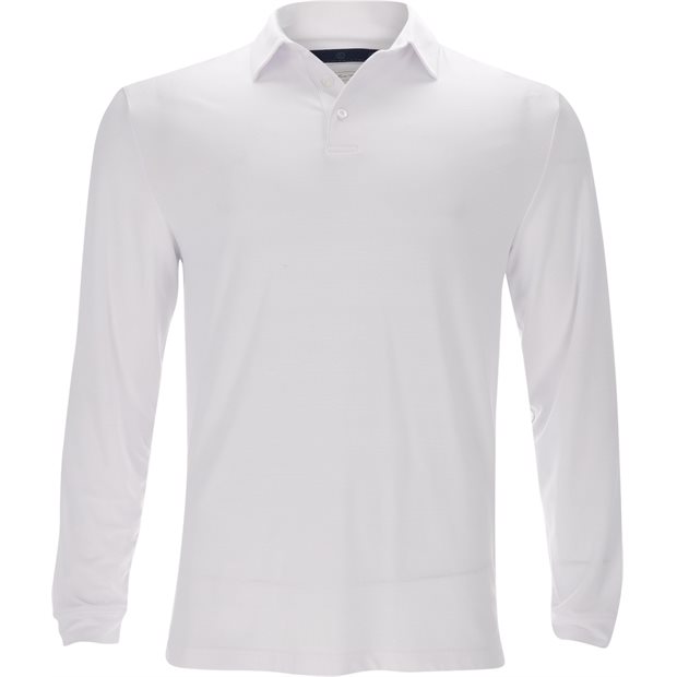 Ben Hogan Jaspe Long Sleeve Polo Shirt - Bright White - Size: S