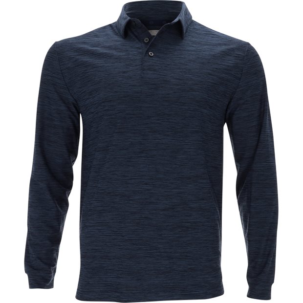 Ben Hogan Jaspe Long Sleeve Polo Shirt - Peacoat Heather - Size: S