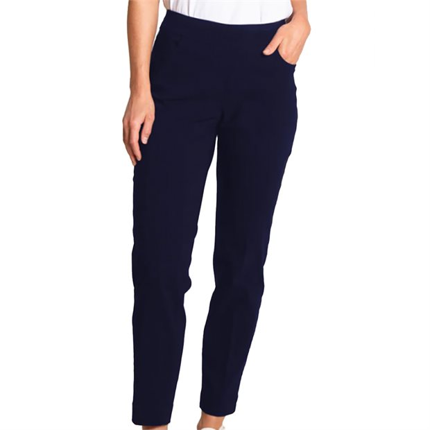 Slimsation Ankle Ladies Flat Front Pants - Midnight - Size: 12