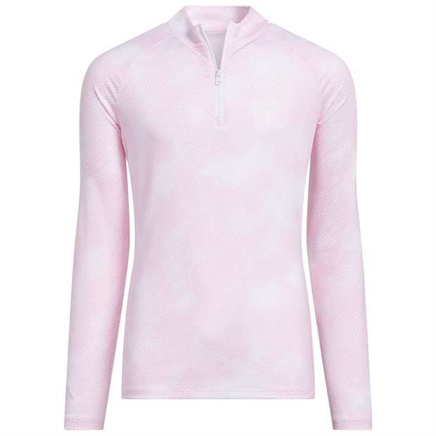Adidas Performance Long Sleeve Printed Junior 1/4 Zip - Clear Pink - Size: S