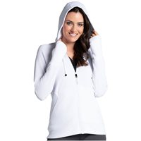 View IBKUL Solid Popcorn Stitch Hoodie Outerwear White