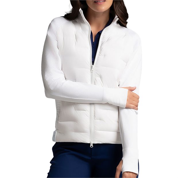 IBKUL Solid Puff Ladies Jacket - White - Size: L