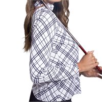 View IBKUL Tony 1/4 Zip Mock Neck Shirt Black/White