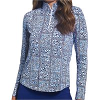 IBKUL Josie Print 1/4 Zip Mock Neck