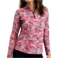 IBKUL Kate Print 1/4 Zip Mock Neck