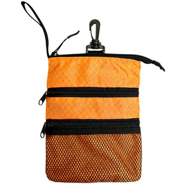 ProActive Sports Zipper Caddy Valuable Pouch - Orange/Black