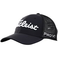 View Titleist Tour Performance Mesh 25 Golf Hat Black/White